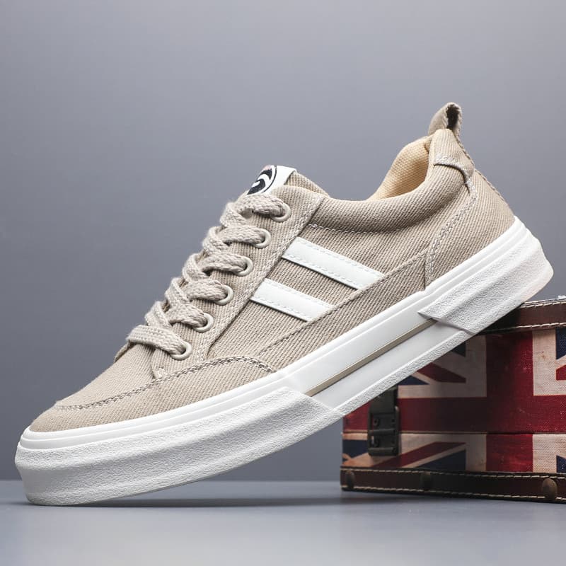 Primavera outono novo estilo sapatos de lona masculinos na moda All-Match rendas Casual confortável verão respirável de