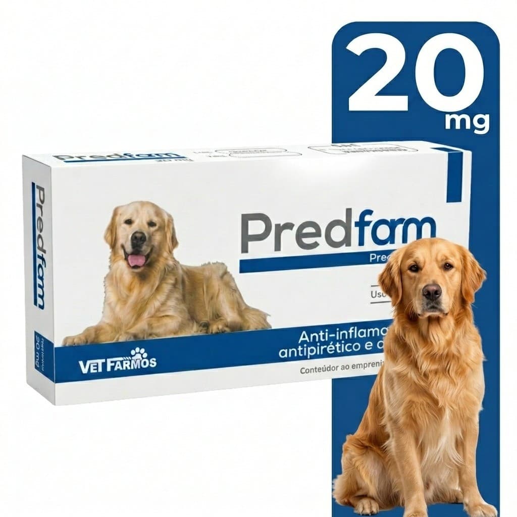 Predfarm Vetfarms 20mg Anti-inflamatório Corticoide Sarna Cães