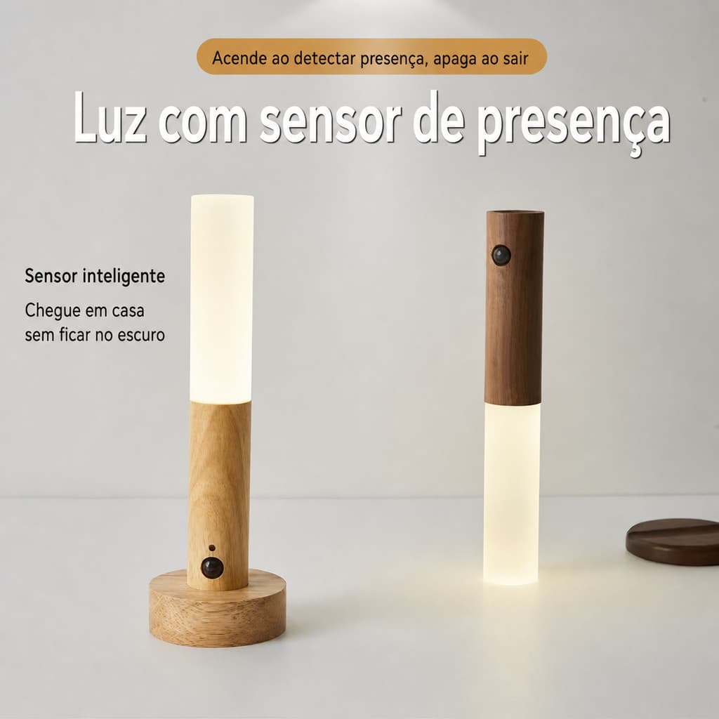 Luminária Led Recarregável Portátil Bastão com Sensor de Movimento TADASHOPE