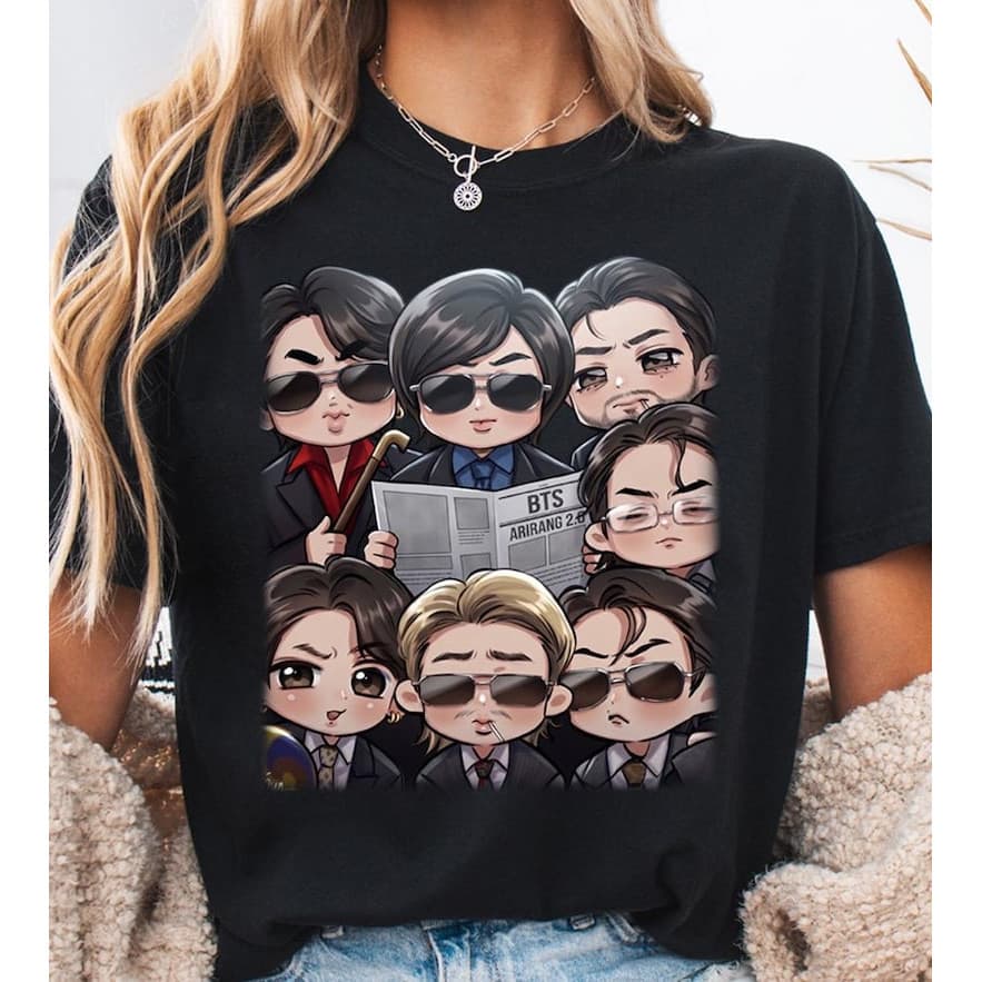 Camiseta Masculina Feminina Estampa BTS Arirang Chibi T-shirt Unissex Streetwear Envio Imediato