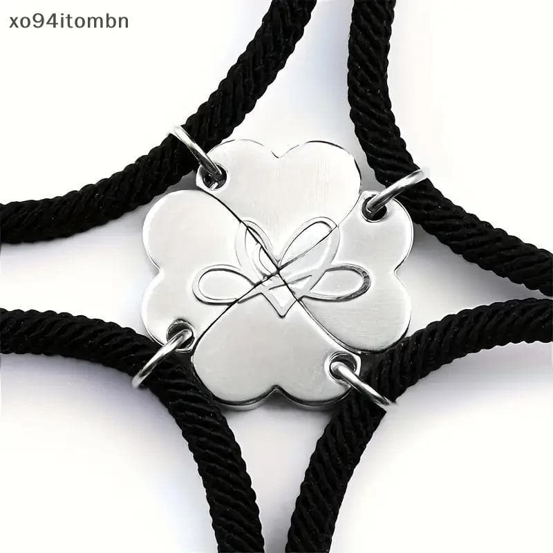 itens Trevo De Quatro Folhas Magnético Melhor Amizade Pulseiras Para 4 Peças Mulheres Homens Ímã Coração Amigo Sempre Bo