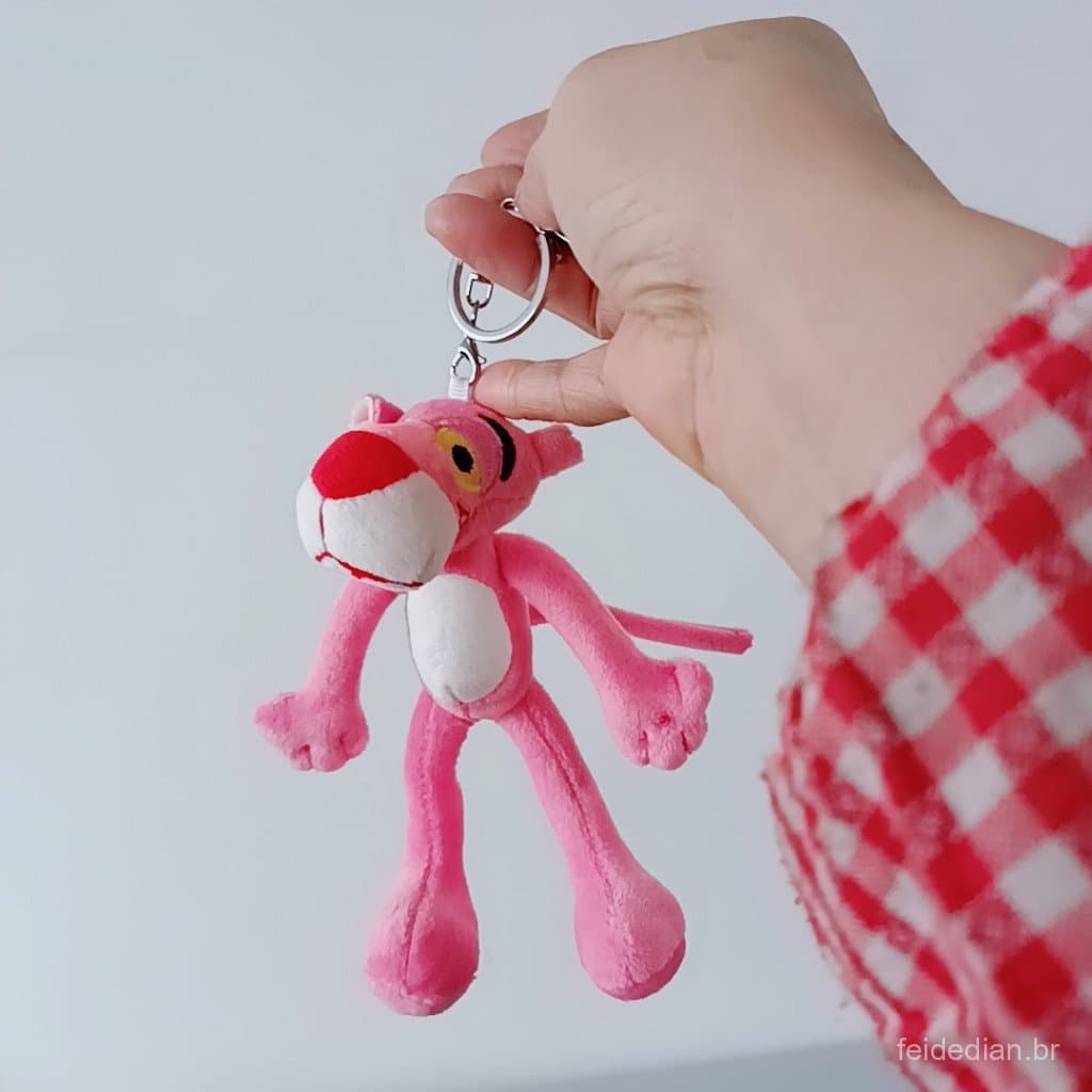15cm Instagram Celebridade da Internet Pingente de Pelúcia Pantera Rosa Personagem Feminino Chaveiro de Pelúcia Tigre NQ
