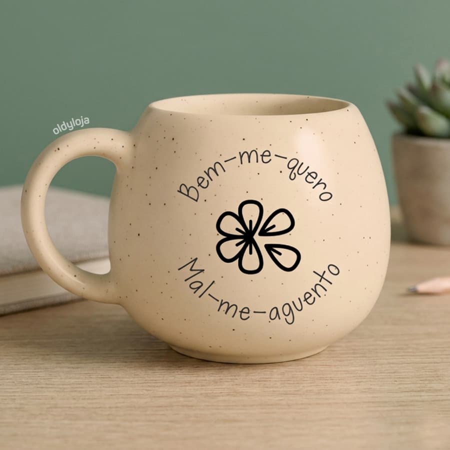 Caneca Bem me Quero Mal Me Aguento Frases Engraçadas Cerâmica 300ml Canecas Diferentes para Amiga