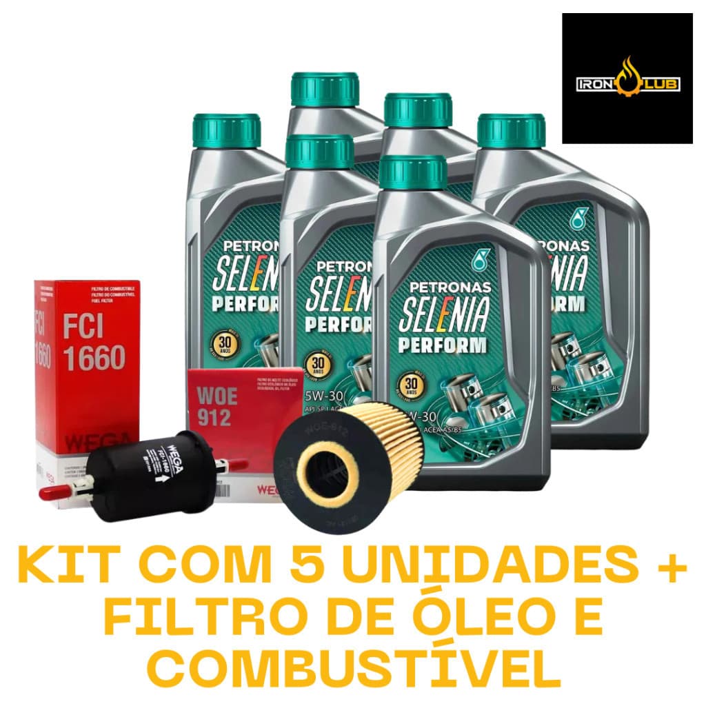 KIT 5 LITROS PETRONAS SELENIA PERFORM 5W30 + 1 FILTRO WOE912 + 1 FILTRO FCI1660 FIAT E-TORQ