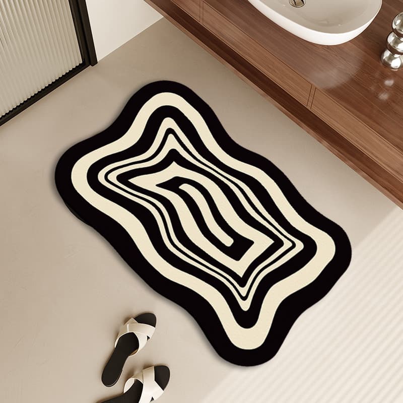 Tapete em formato especial para porta de banheiro, antiderrapante, lama de diatomáceas, absorvente, tapete de banheiro,
