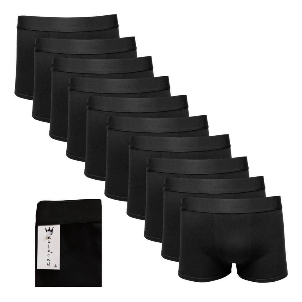 10 Cuecas Preta Boxer Algodao Conforto Cueca Box Promoção