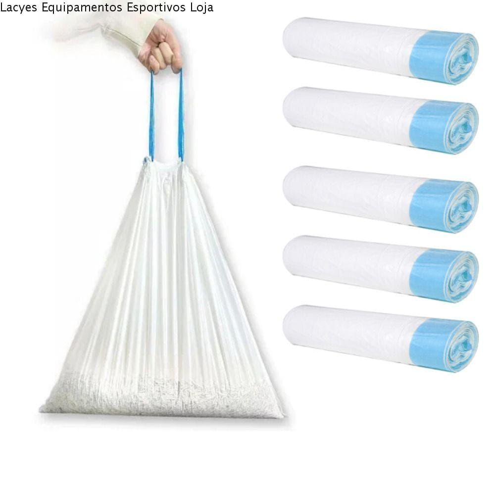 LACYES Saco De Lixo Para Caixa De Areia Gatos , Sacos Cocô De Animais De Estimação Com Cordão Gato , Branco