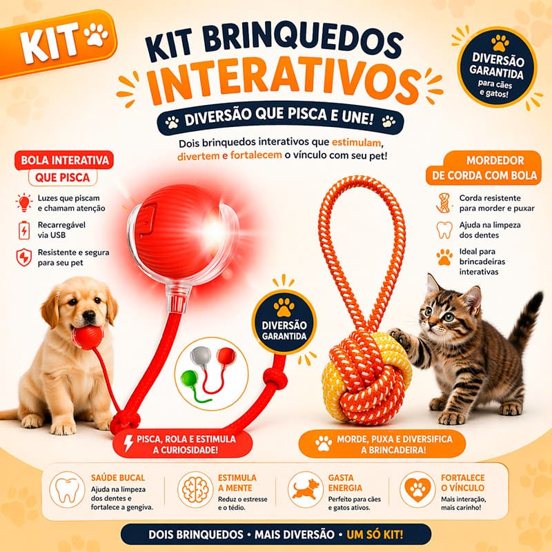 Kit bola pet e mordedor de corda bolinha pet Mordedor Pet Corda Reforçada Bola Interativa