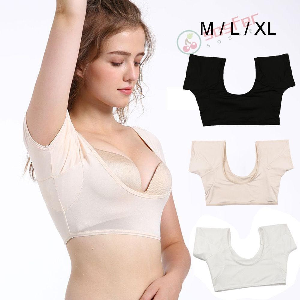 SOSFER Camiseta Suor Nova Almofada Antitranspirante Lavável Para Mulheres