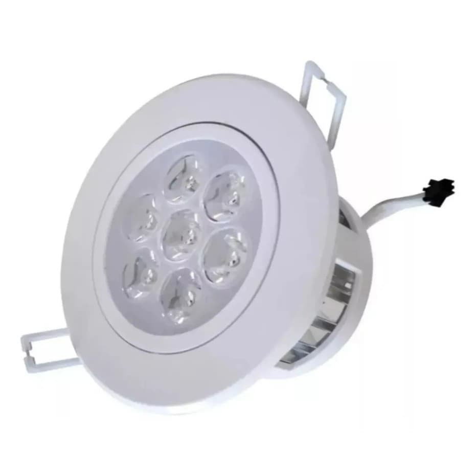 Lampada Spot Led 7w Embutir Redonda Bco Frio Bivolt