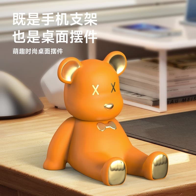 Urso violento suporte do telefone móvel decoração de mesa bonito estudante dos desenhos animados suporte decoração do es