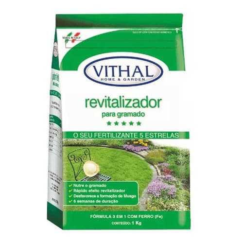 Fertilizante Granulado Vithal 1kg Nitrogênio Enxofre Ferro Gramados