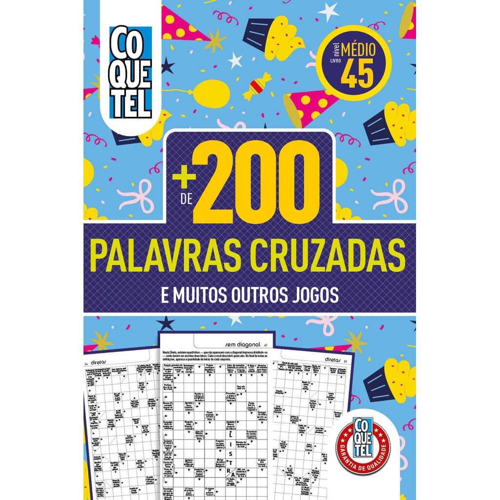 Livro Coquetel Mais de 200 Palavras Cruzadas 45
