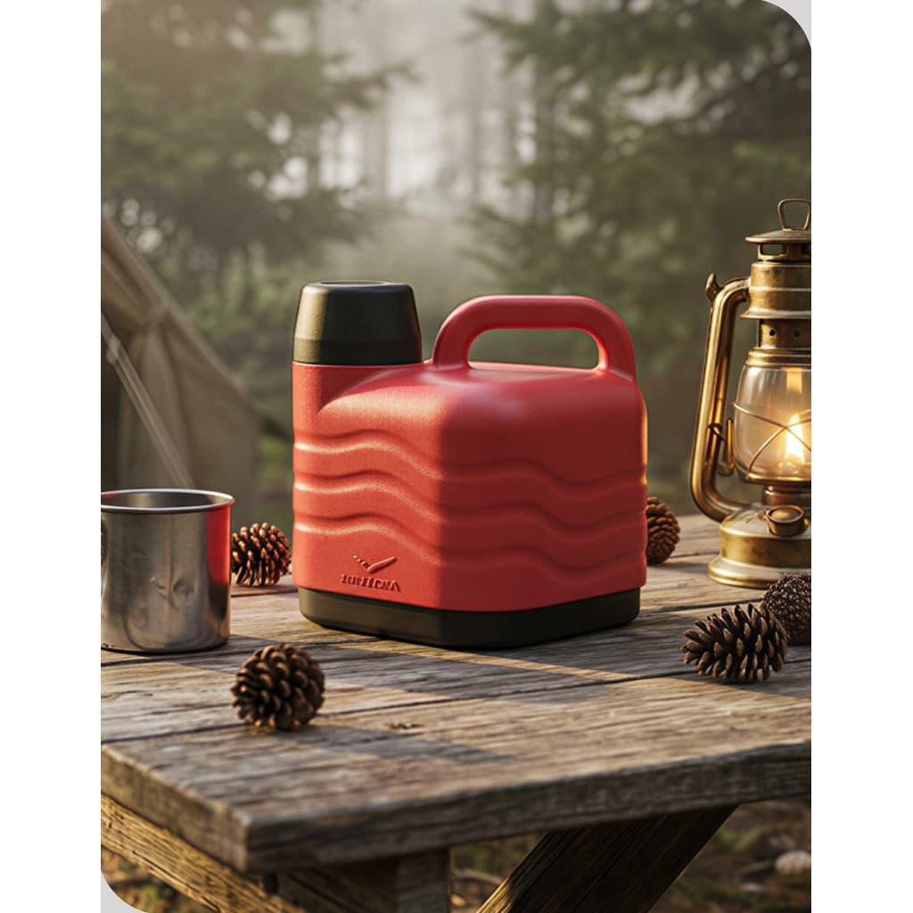 Garrafão Térmico Invicta 3L Pro Vermelho com Alça e Tampa Copo Mantém Quente e Frio