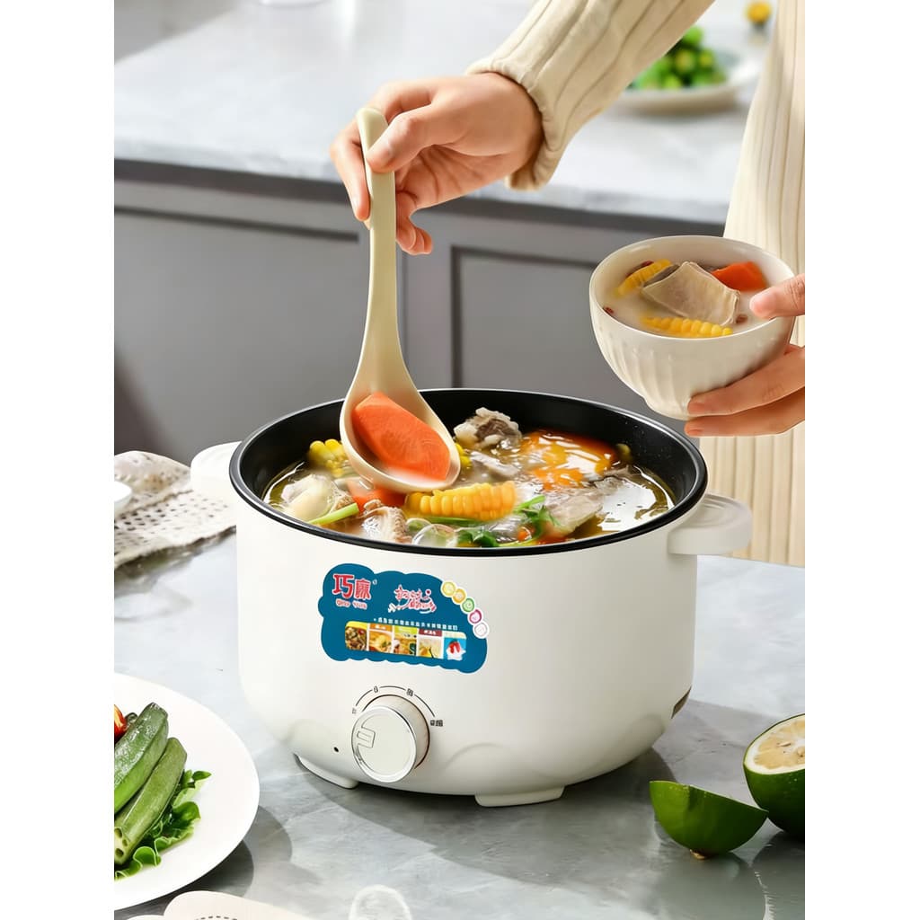 Qiaoyi Panela Elétrica Dormitório Wok Elétrico 1-2 Pessoas Panela de Macarrão de Pequena Capacidade Panela Quente Elétri