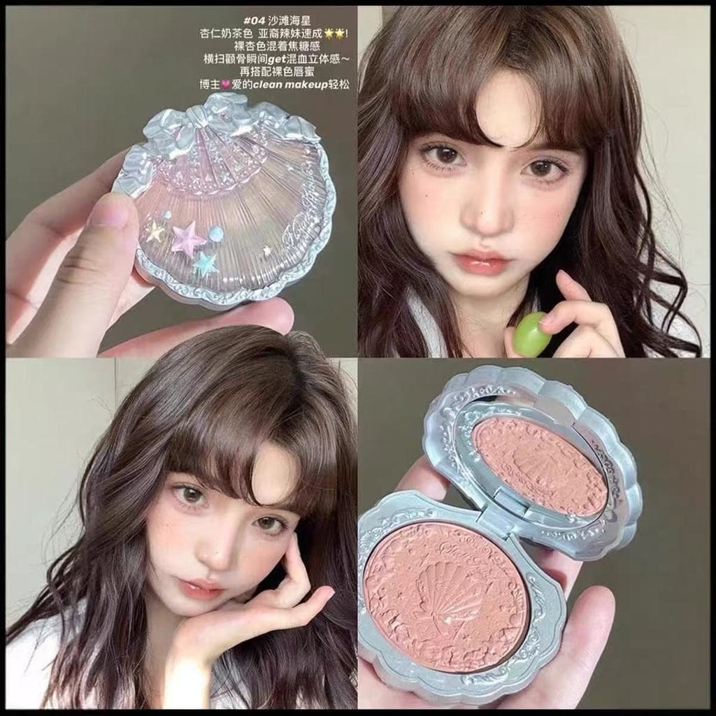 Flor sabe beleza concha pérola em relevo seda cetim Blush baixa temperatura desidratado claro Natural sem pó brilho alto