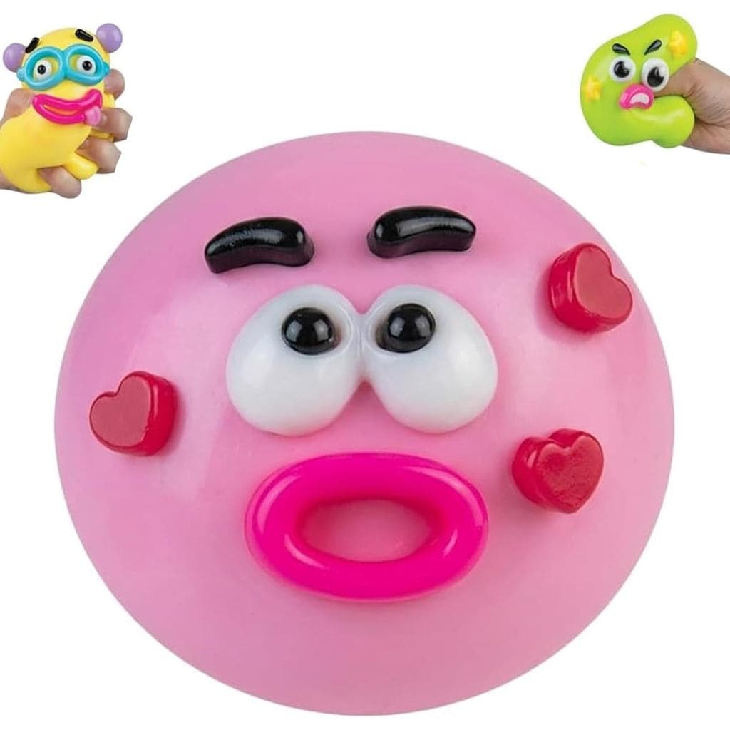 Smushers Squishy , Cute Easy Squeezy Funny Face Stress Balls , Acessório De Mesa Para Alívio Do Estresse Adultos (Rosa)