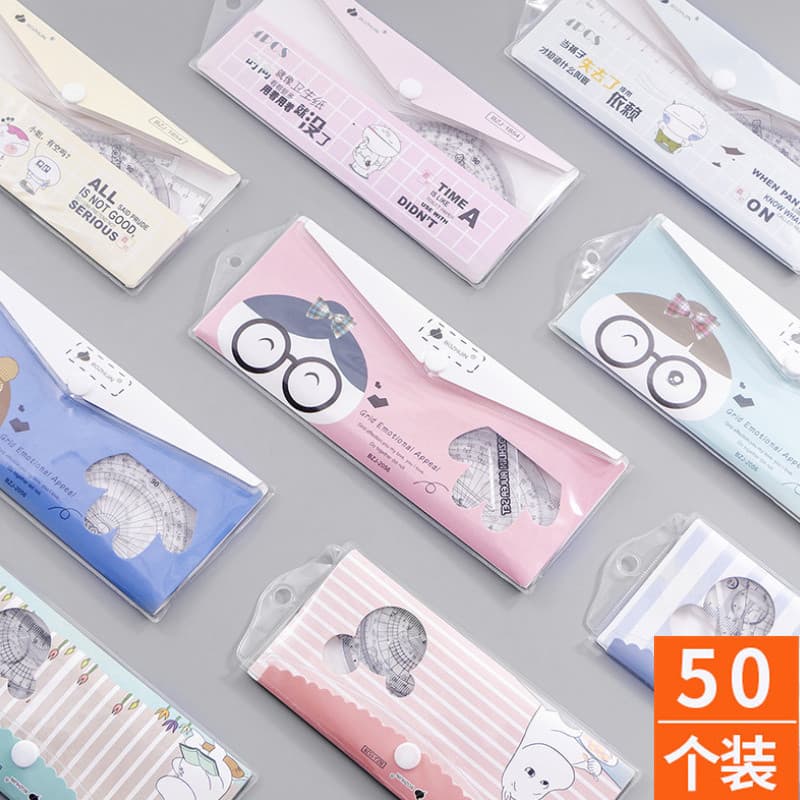 Criativo papelaria girafa estudantes do ensino fundamental plástico dos desenhos animados régua 15cm conjunto bonito cri