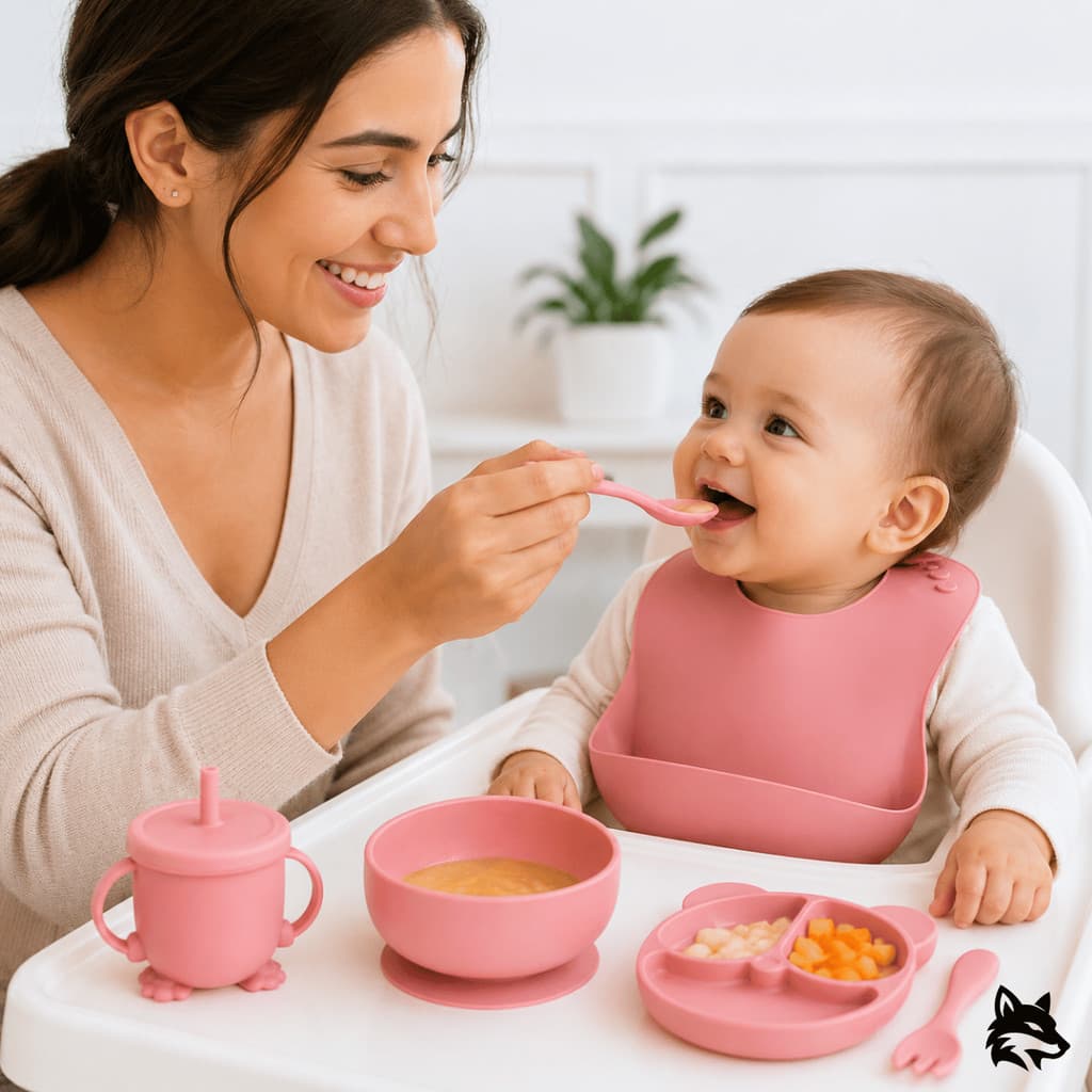Kit 6pçs Alimentação  Infantil - Prático e Seguro para Bebês