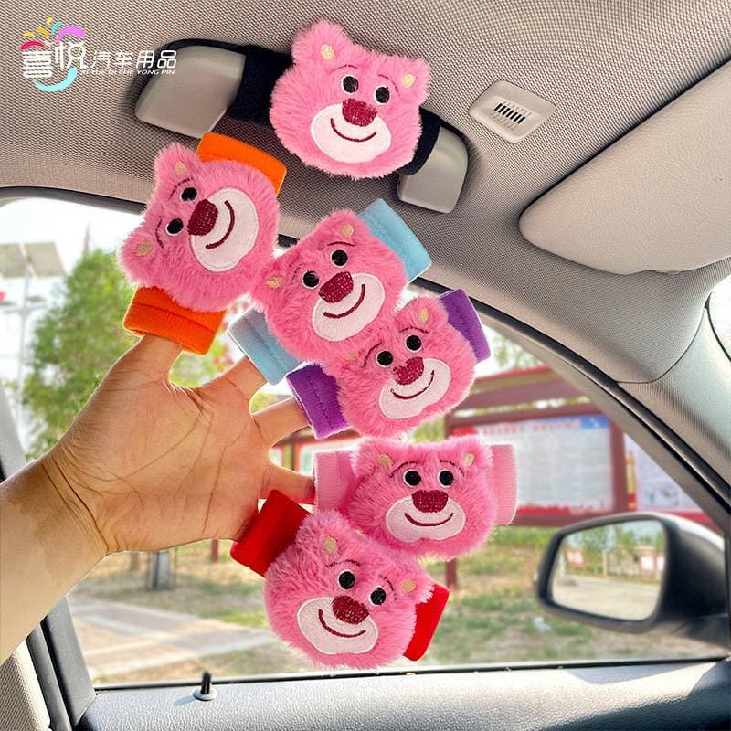 Alça do teto do carro capa protetora morango urso interior do carro lidar com luvas telhado lidar com luvas interior lid