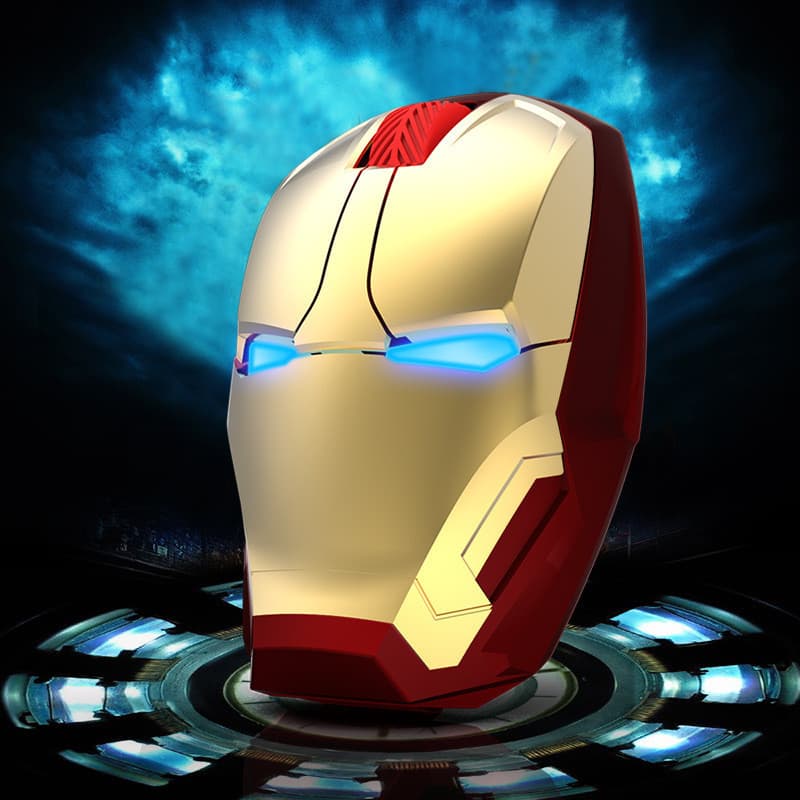 Mouse Sem Fio Em Formato De Capacete Futurista , Ergonômico Para Jogos 2.4G Com Brilho LED De Escritório Portátil PC E L