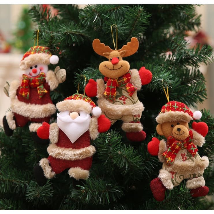 Decorações De Natal Homem Velho De Neve Veado Presentes Pequeno Pingente Boneca De Pelúcia Árvore S0DS