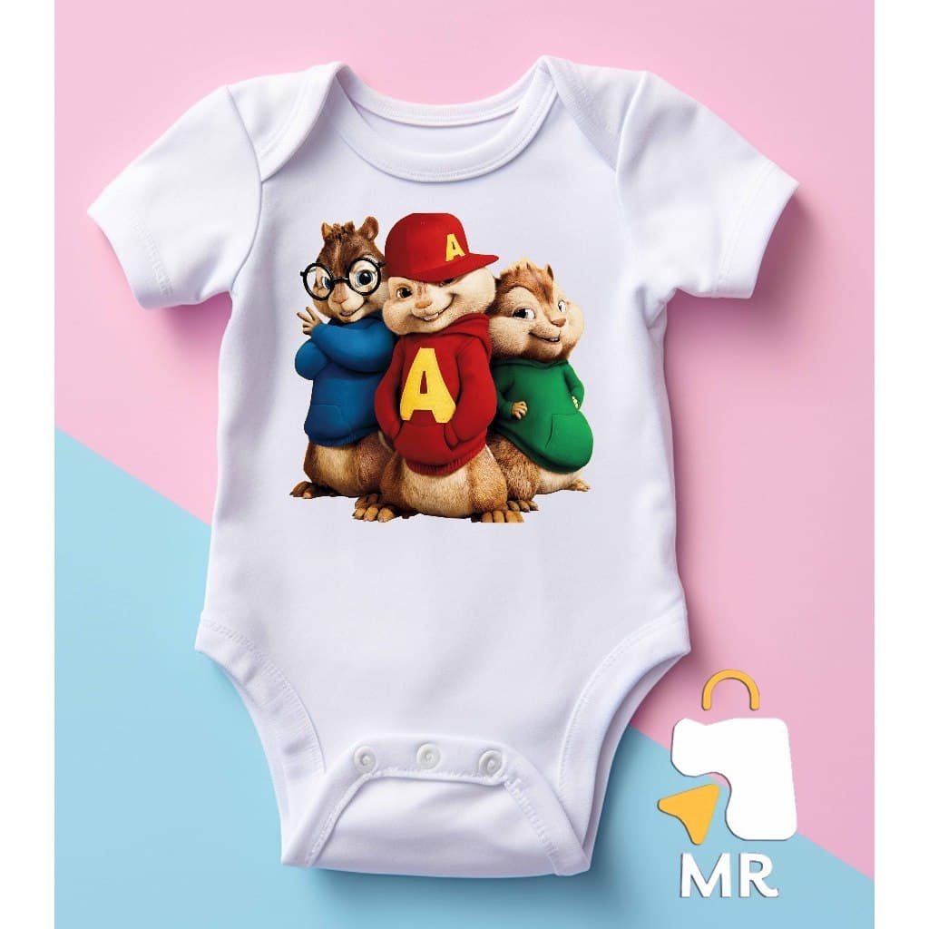 Body infantil ALVIN E OS ESQUILOS | Presente criativo para Bebê Preço baixo