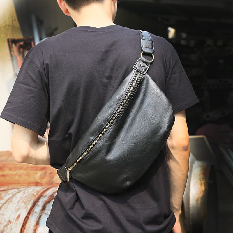 Bolsa de peito masculina pequena moda na moda bolsa de ombro esportes Diagonal bolsa de cintura grande capacidade Retro