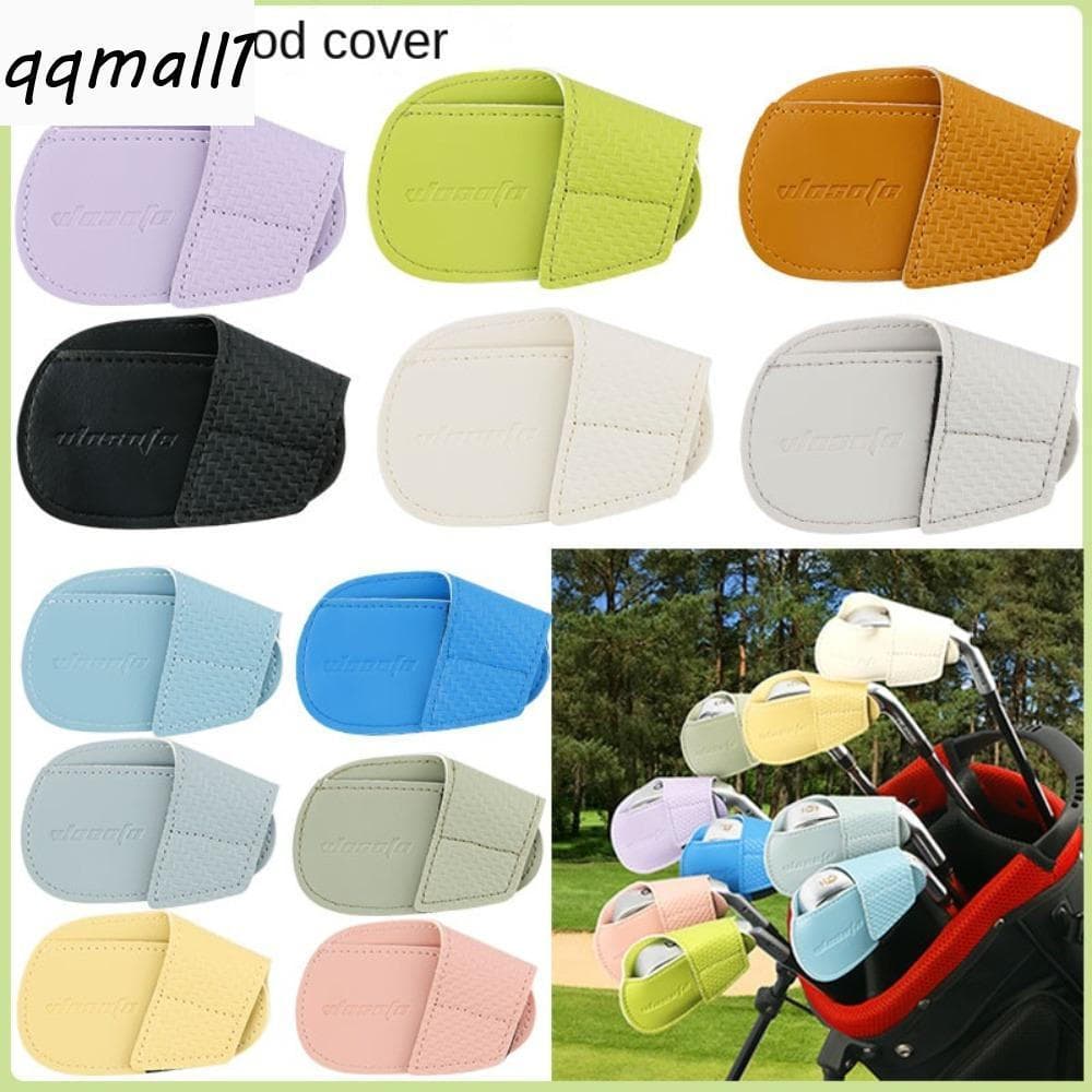 QQMALL1 Boné De Couro Para Clube De Golfe , Capas Coloridas Substituíveis Cabeça De Ferro Capa Prática Taco