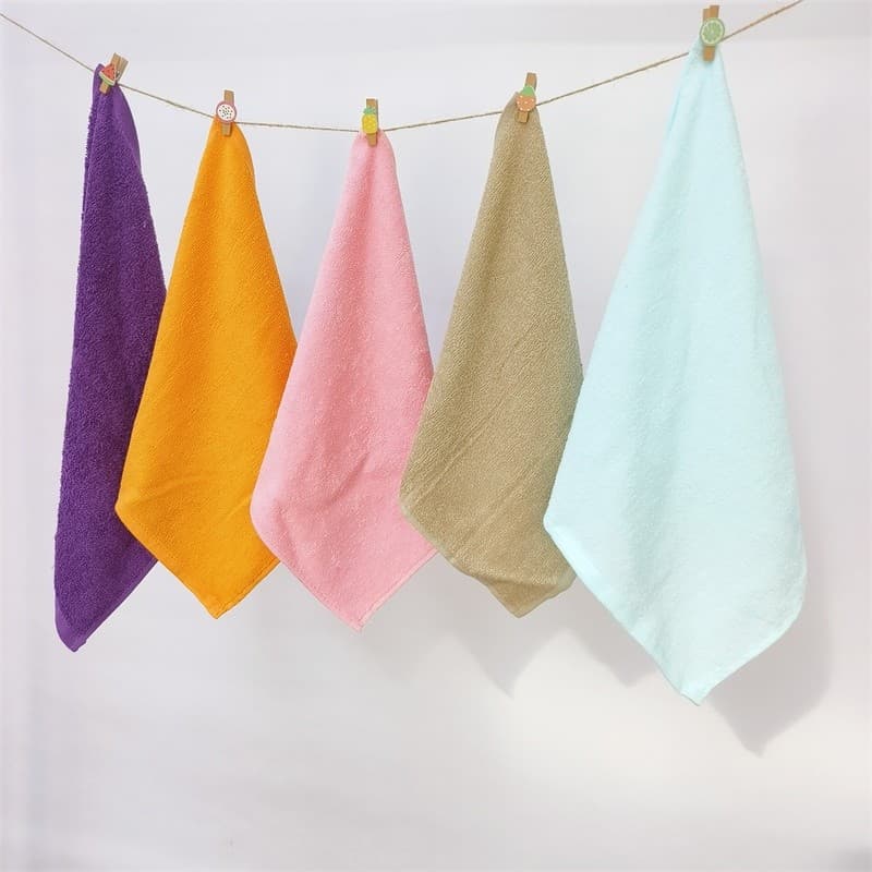 Toalha quadrada de algodão puro simples, absorvente, pequena toalha para lavar o rosto, cozinha doméstica, lenço de suor