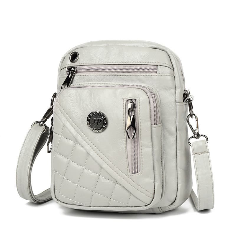 Bolsa para celular elegante e leve, bolsa de ombro em couro PU lavado, moderna e versátil para mulheres, bolsa casual de
