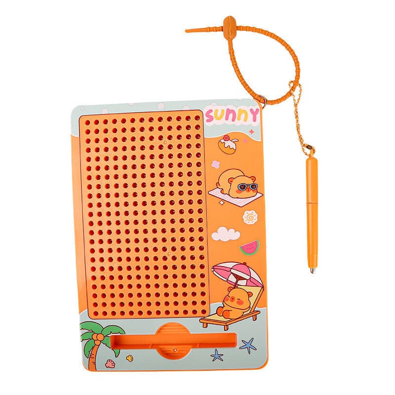 Chaveiro De Prancheta De Desenho De Contas Magnéticas De Capivara Fofa-Pingente De Brinquedo Interativo Animado , Bolsa