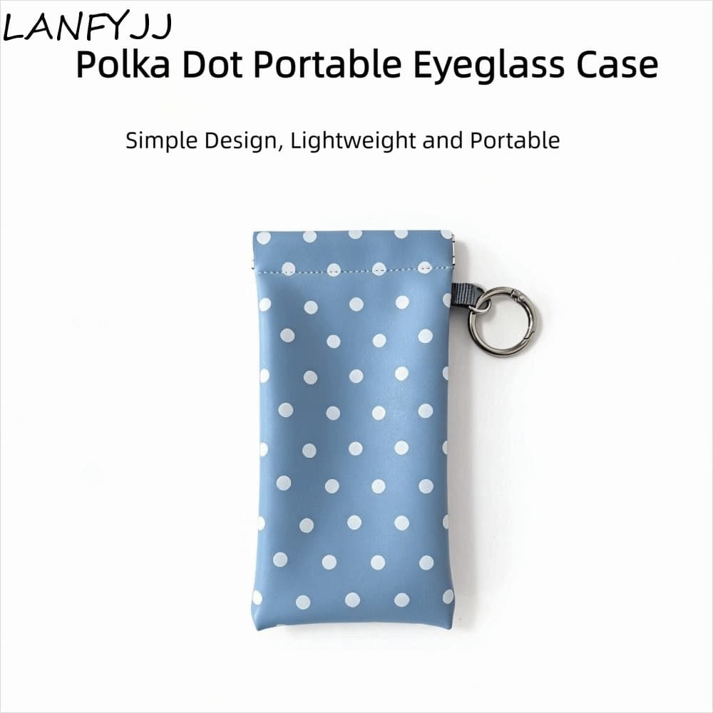 LANFYJJ Estojo De Óculos De Bolinhas , Estilhaços Fechados Com Chaveiro , Bolsa Fechamento Automático De Mola , Clipe