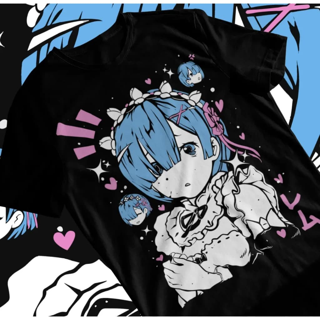 Camiseta Inspirada em Animes Rem Re Zero