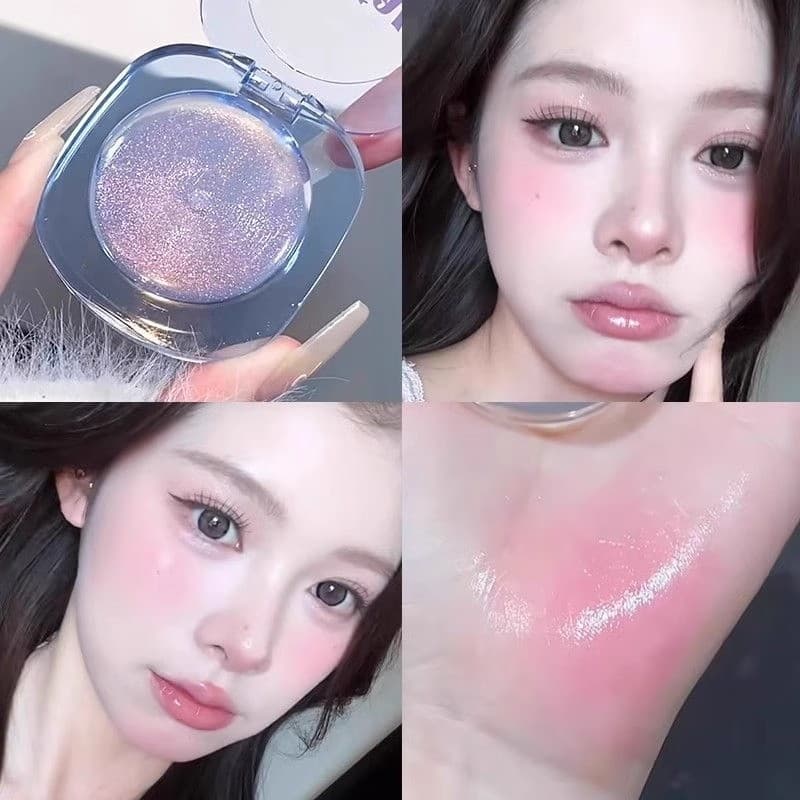 O Blush de Taimei é muito frontal!Transparente transparente cristal temperatura mudança de cor Blush lama concurso menin