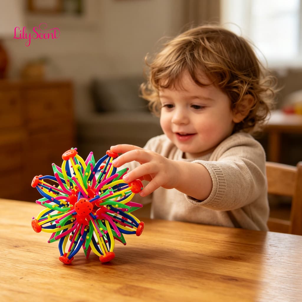 Magic Telescopic Ball Non-toxic Fidget for Kids Adults – Expandable Colorful Hand Exercise Anxiety Relief Toy for Rela