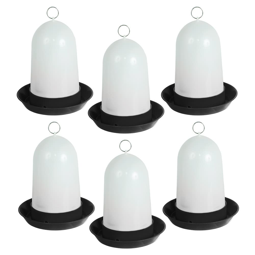 Kit 6 Bebedouro para Codorna e Pintinho 750ml Prático Leve e Resistente Preto