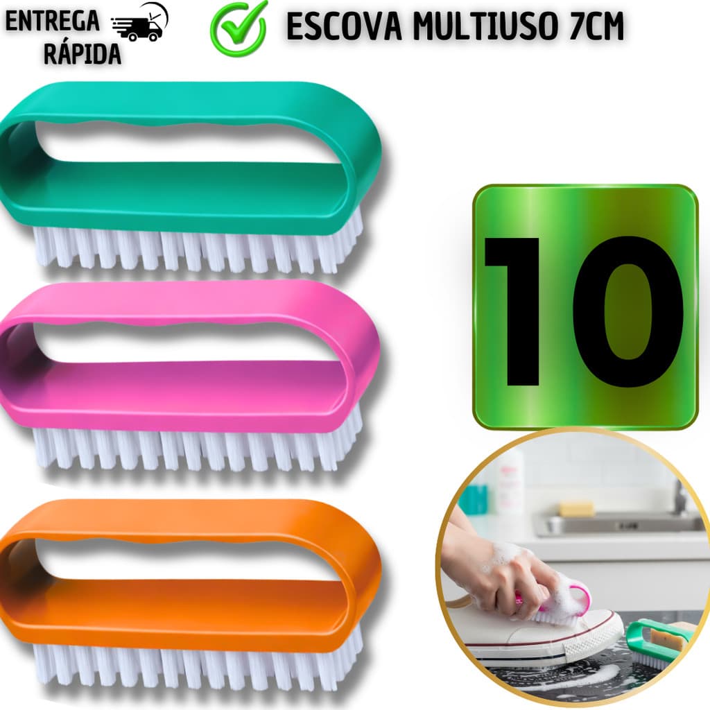10/8/6/4 Escovas Multiuso Com Alça Limpeza de Calçados Roupas Banheiro Cozinha Casa Escovinha Premium