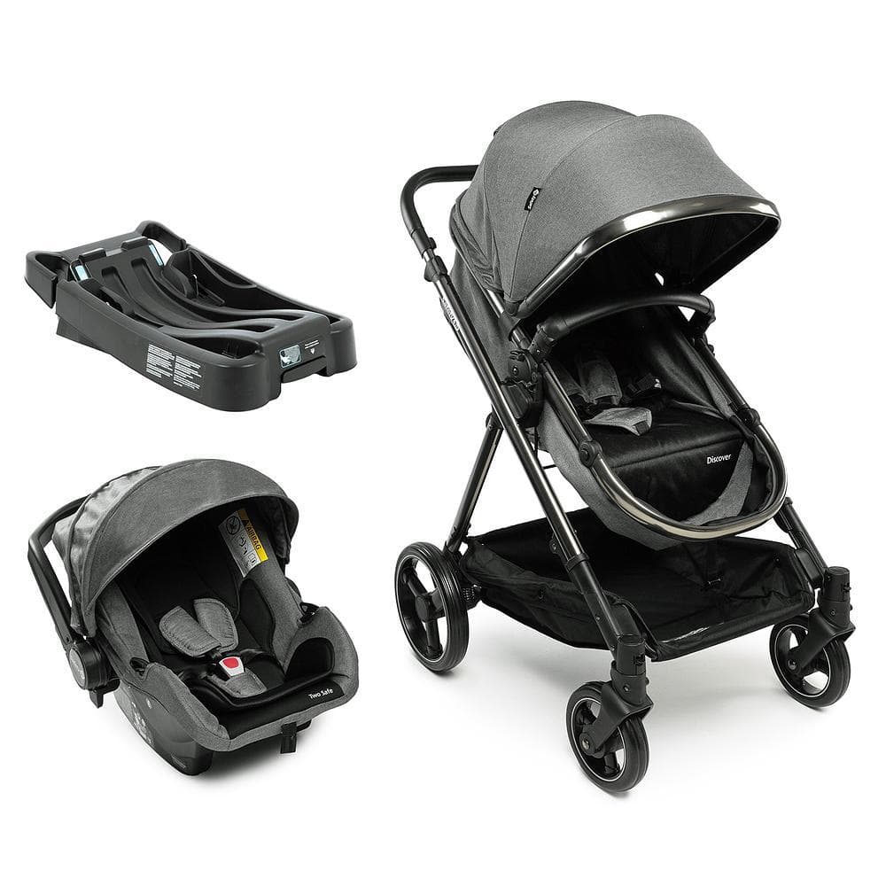 Carrinho Com Bebê Conforto e Base Travel System Trio Discover Safety 1st Grey