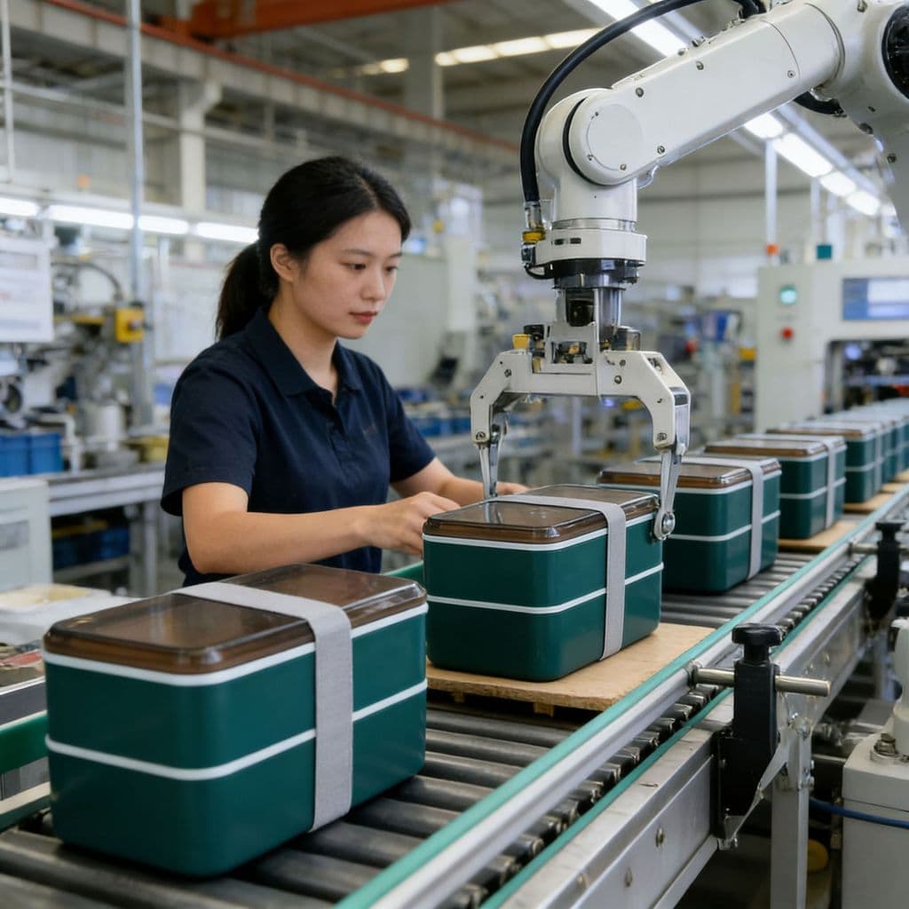 A lancheira é segura para uso em micro-ondas, adequada para trabalhadores de escritório e estudantes, tem um design atra
