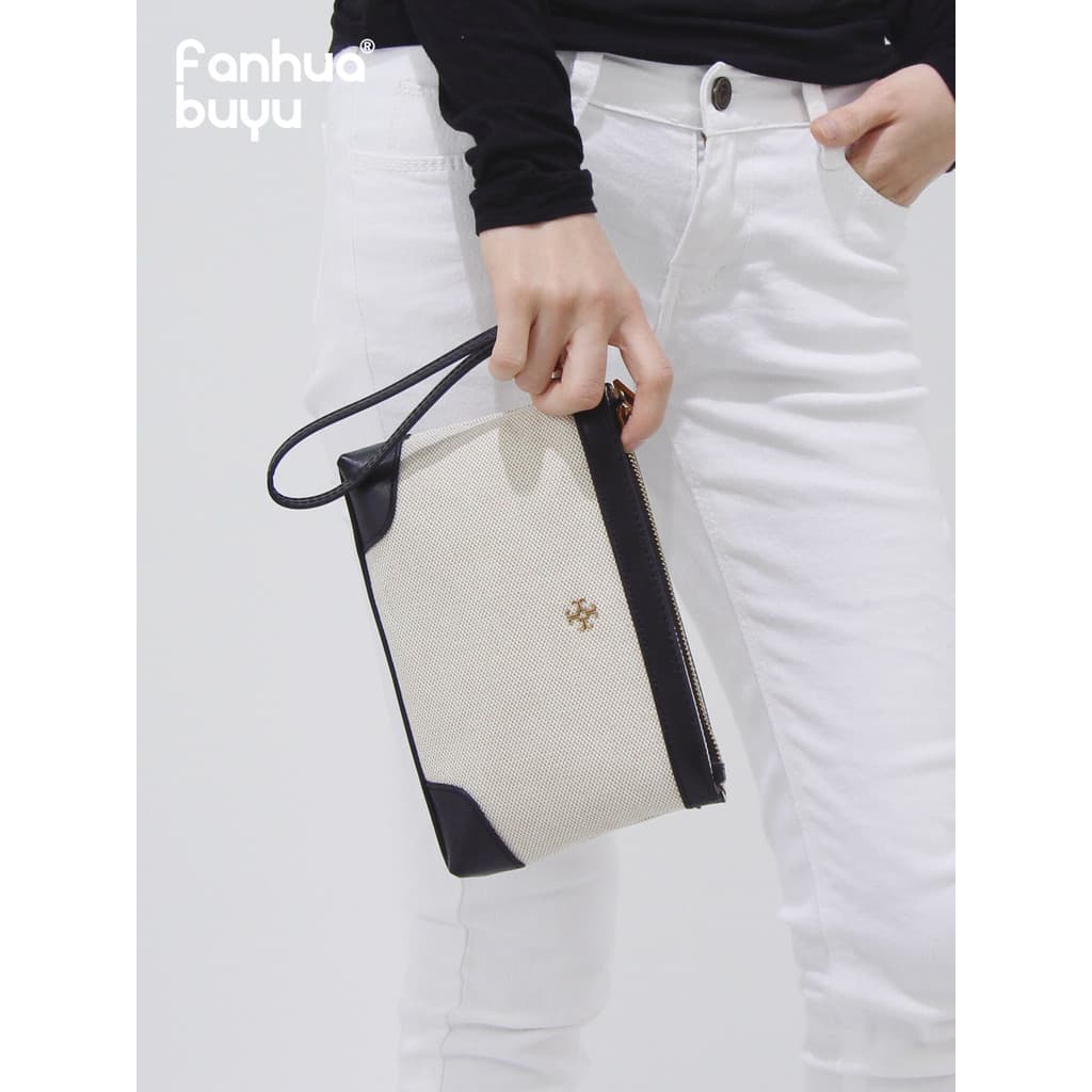 Fanhua sussurrante moda High-End embreagem temperamento feminino elegante saco de armazenamento de lona simples alça sac