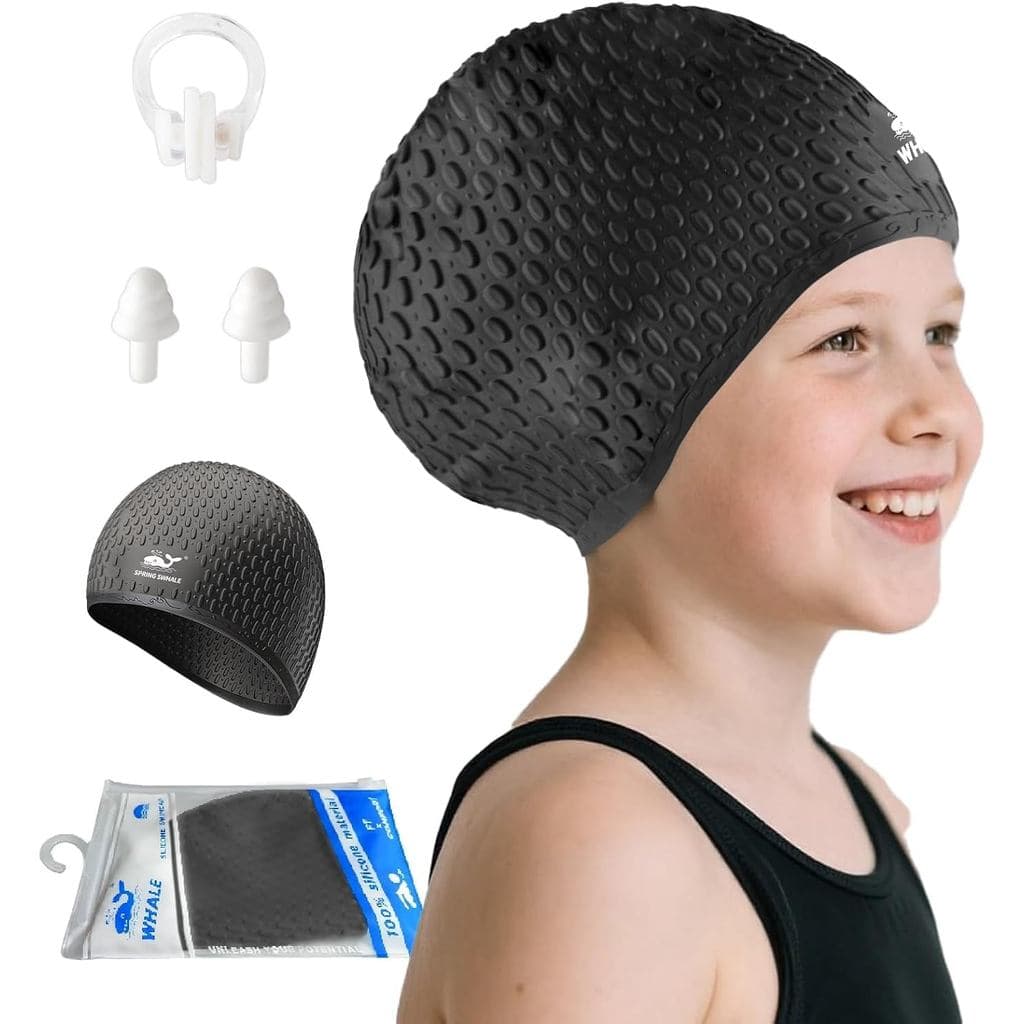 Touca de Natação para Crianças, Touca de Natação Extra Grande de Silicone Durável e Impermeável, Adequada para Crianças