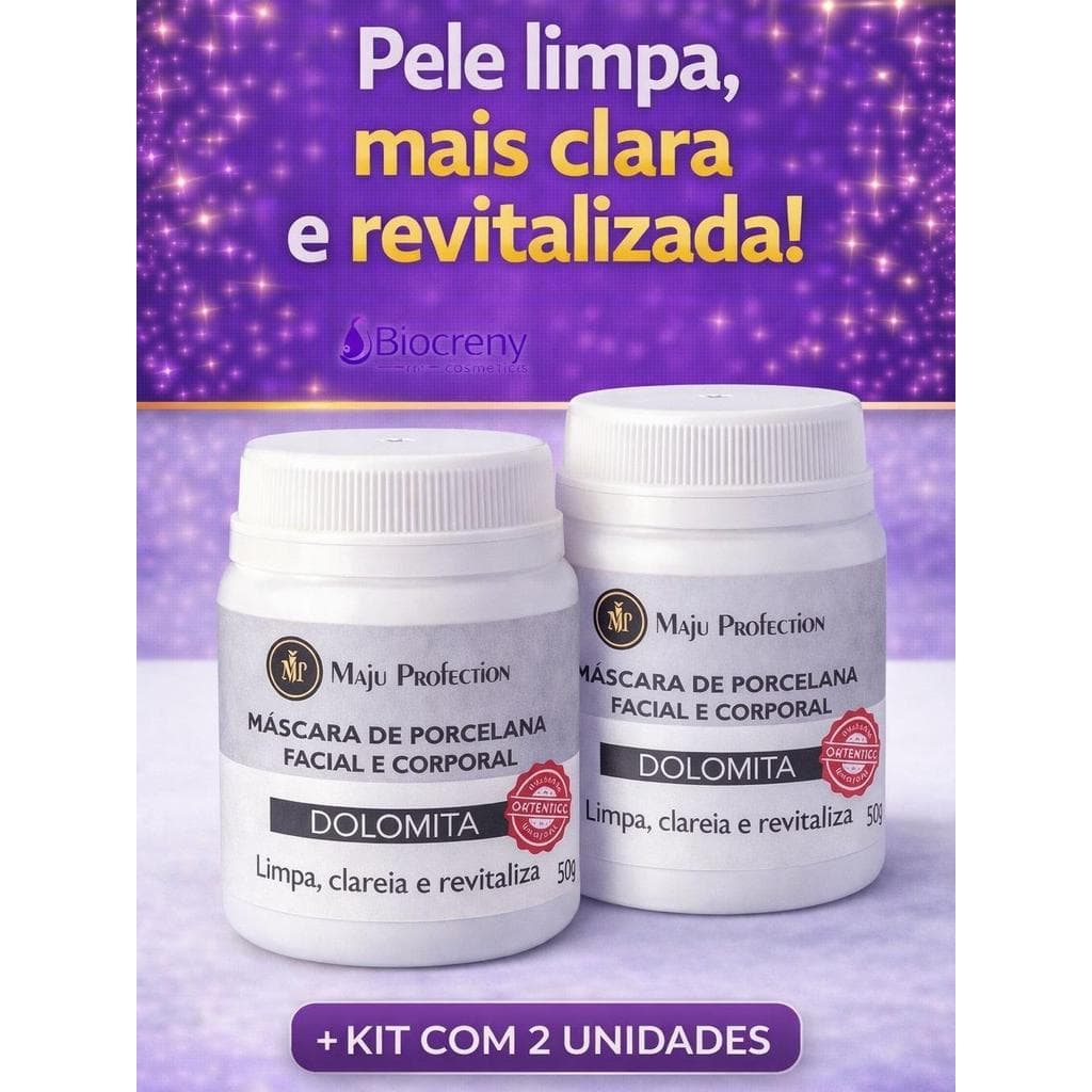 Kit Dolomita 3 em 1 com 2 Unidades Cuidado Diário para Pele Mais Uniforme