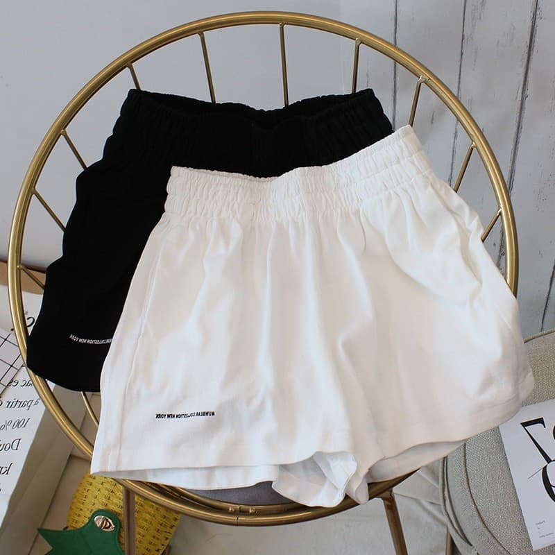 Shorts esportivos casuais femininos 2023 novo estilo verão versão coreana cintura alta calças largas perna solta All-Mat