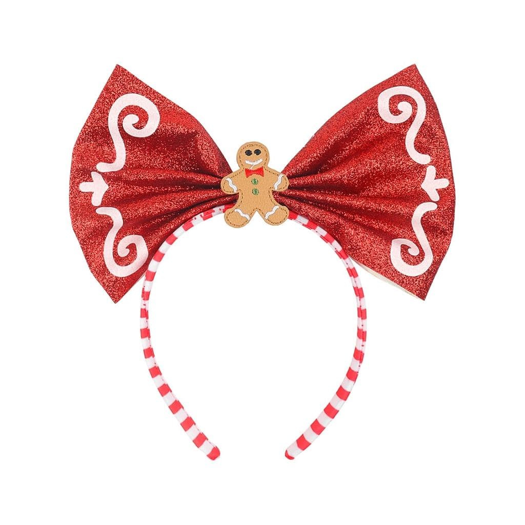 Tiara de Natal com Laço Brilhante, Faixa de Cabelo com Laço Grande, Acessórios de Cabelo de Natal para Mulheres e Menina