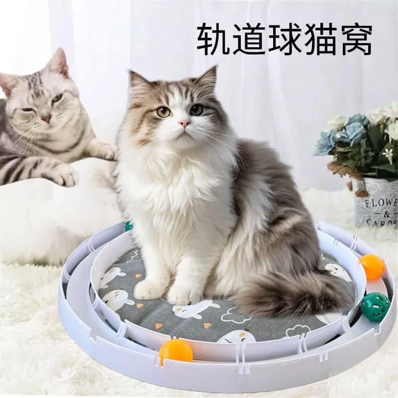 Gato divertido gato brinquedo pista bola provocando gato vara maca de gato diversão dupla utilização auto-feliz tédio al