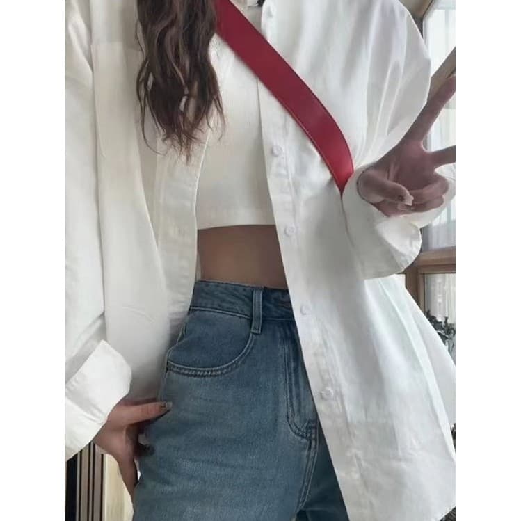 Camisa branca feminina protetor solar High-End Design nicho jaqueta única estilo ocidental camisa superior estilo francê