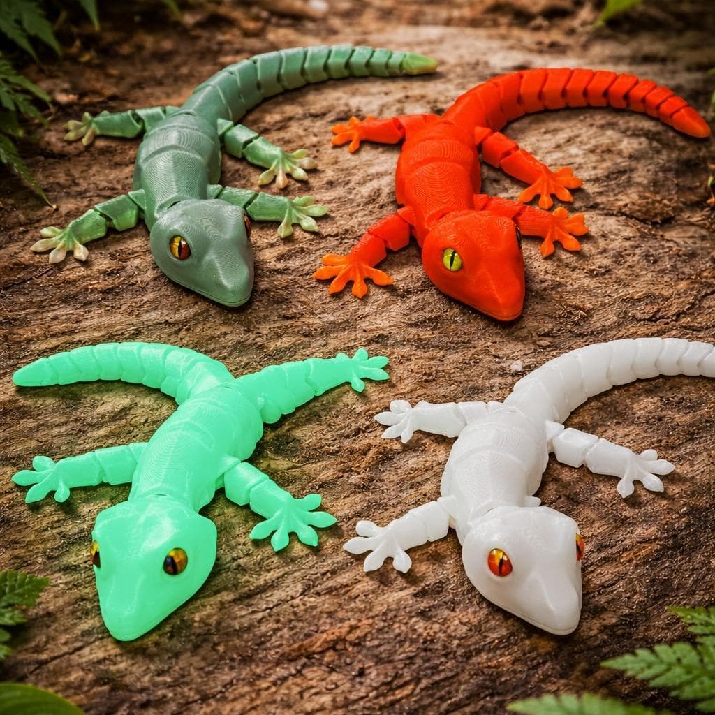 Lagarto Articulado Gecko Brinquedo Sensorial Decoração e Lazer