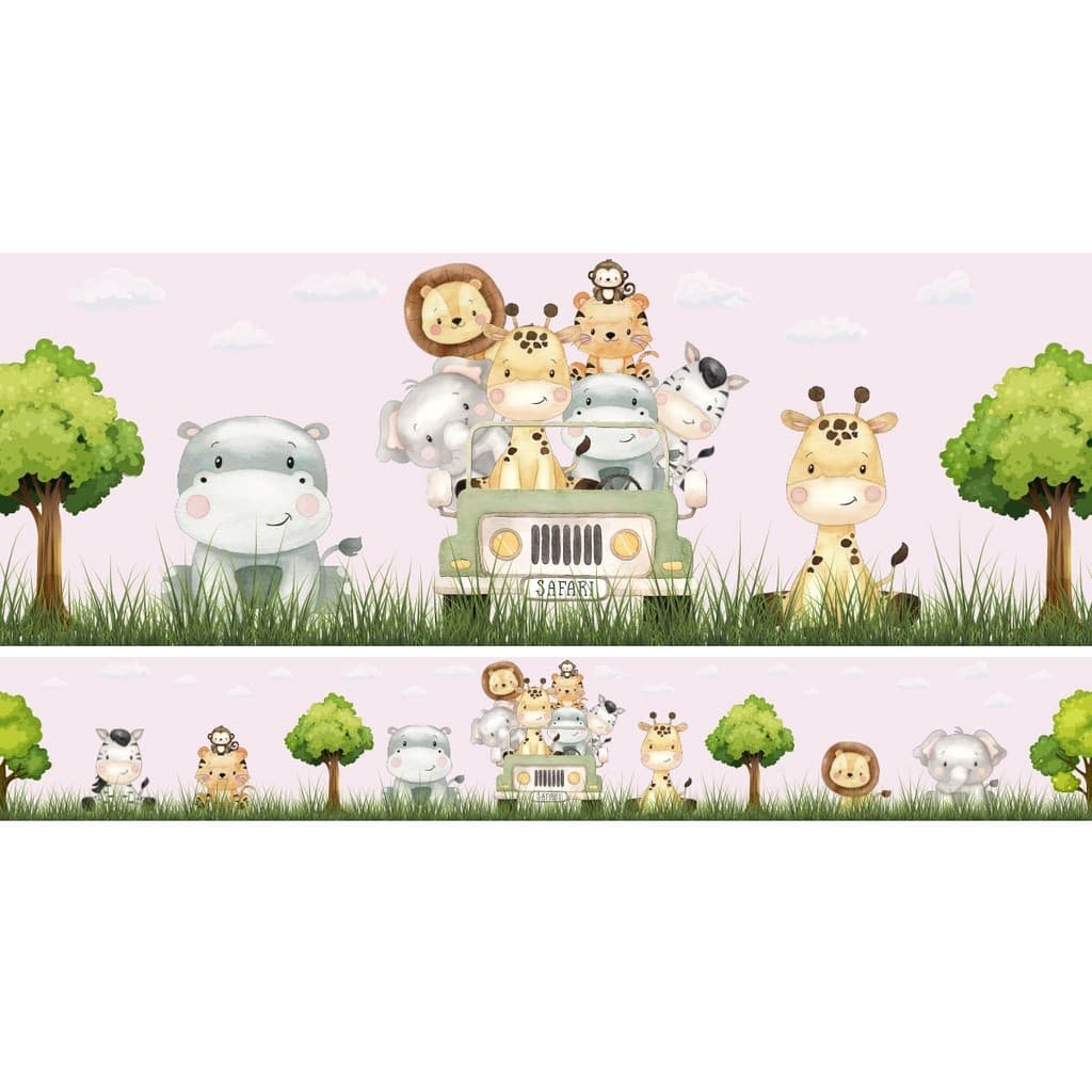Kit 11 Faixas Decorativas Safari Quarto Menina