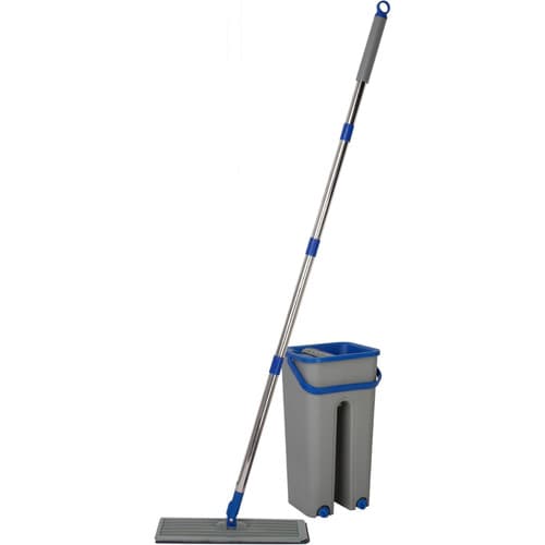 Rodo Mop Flat Balde Giratorio Lava Seca Pratico Refil Microfibra Absorvente Casa